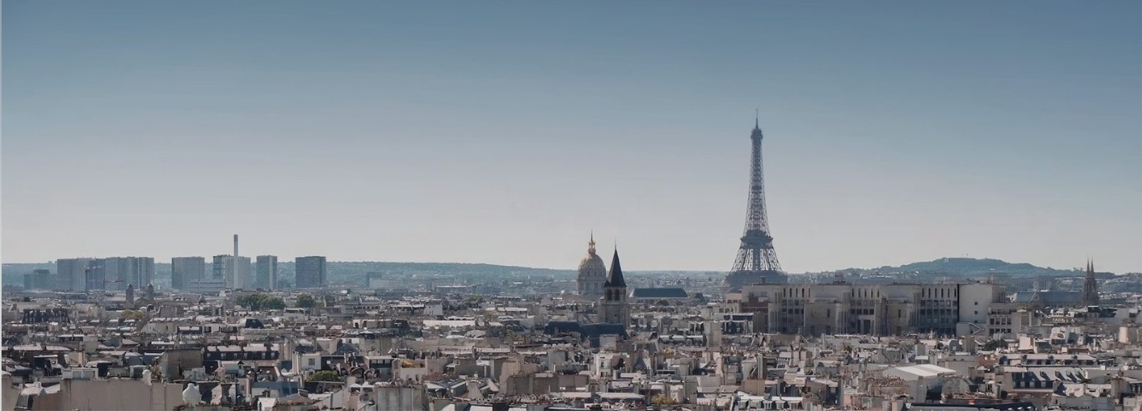 Vista de París al atardecer, con la Torre Eiffel